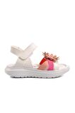 Ayakmod Şng 8010-P Beyaz-Fuşya-Pembe Kız Çocuk Sandalet
