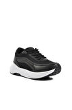 Aspor 147 Siyah-Beyaz Kadın Kalın Taban Sneaker