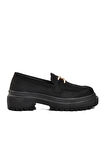 Walkway Dkc2311 Siyah Süet Kadın Loafer Ayakkabı