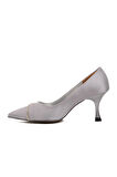 Ayakmod 312039 Gümüş Saten Kadın Stiletto