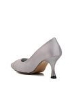Ayakmod 312039 Gümüş Saten Kadın Stiletto