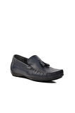 Ayakmod D7218 Lacivert Hakiki Deri Erkek Loafer Ayakkabı