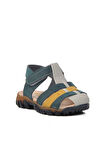 Ayakmod 24-417-B Lacivert Nubuk-Sarı Ortopedik Çocuk Sandalet