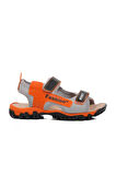 Ayakmod 24-410-F Siyah-Turuncu Ortopedik Erkek Çocuk Sandalet