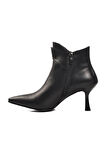 Ayakmod DS-90 Siyah İçi Polarlı Hakiki Deri Kadın Topuklu Bot