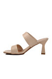 Bej Kadın Topuklu Terlik 576006 Z