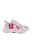 Beyaz Lila Cırtlı Fileli Kız Çocuk Spor Ayakkabı Ruffon F