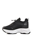 Siyah Yüksek Taban Kadın Sneaker 6064 Z