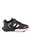 Siyah Cırtlı Fileli Erkek Çocuk Spor Ayakkabı Ukon F
