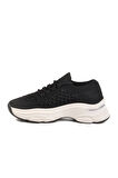 Siyah Hafif Triko Örme Anatomik Kadın Sneaker B064 Z