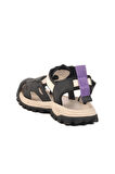 Siyah Cırtlı Hafif Unisex Çocuk Spor Sandalet 25Y614 F