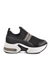 Siyah Beyaz Anorak Taşlı Kadın Sneaker 702307 Z