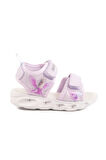 Lila Cırtlı Işıklı Kız Bebek Sandalet 018129 B