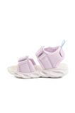 Lila Cırtlı Işıklı Kız Bebek Sandalet 018129 B