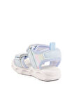Mavi Cırtlı Işıklı Kız Bebek Sandalet 018129 B
