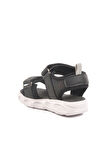 Siyah Cırtlı Işıklı Kız Bebek Sandalet 018127 B