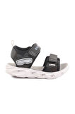 Siyah Cırtlı Işıklı Erkek Çocuk Spor Sandalet 018127 P