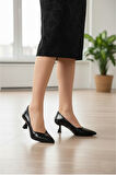 Siyah Kısa İnce Topuklu Abiye Ayakkabı 357188 Z