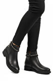 Siyah Cilt Fermuarlı Kaymaz Bot 325126 Z