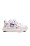 Beyaz Rugan Simli Cırtlı Hafif Esnek Kız Çocuk Spor Ayakkabı 2540-26K P