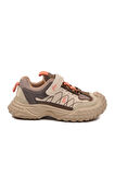 Bej Cırtlı Kaymaz Hafif Esnek Erkek Çocuk Spor Ayakkabı 22676 F