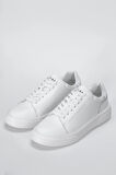 Beyaz Hakiki Deri Bağcıklı Erkek Sneaker Tommy M