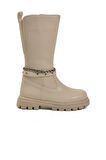 Bej İçi Polarlı Fermuarlı Kız Çocuk Çizme Paris-26K F