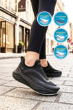 Siyah-Koyu Gri Hafızalı Taban Hafif Esnek Unisex Spor Ayakkabı Eclipse G