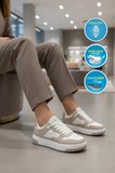 Beyaz Gri Hafızalı Taban Unisex Spor Ayakkabı BNI-11509 G