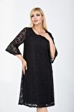 İspanyol Kol Büyük Beden Abiye Elbise 23A-2425