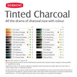 Derwent Tinted Charcoal Sulandırılabilen Renkli Füzen Kalem 24lü Set