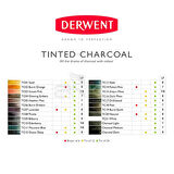 Derwent Tinted Charcoal Sulandırılabilen Renkli Füzen Kalem 6lı Set