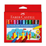 FABER-CASTELL YIKANABİLİR JUMBO KEÇELİ KALEM 12 RENK (554312)