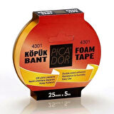 PİCADOR ÇİFT TARAFLI KÖPÜK BANT 25mmx5m (KN005)