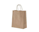 Burgu Saplı Kraft Kağıt Çanta 26x14x29 cm - 25 Adet