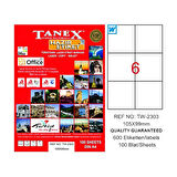 TANEX 2303 LASER ETİKET 105x99mm 6x100 600 ADET