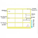KUŞE BARKOD ETİKETİ 18X34 3´LÜ 3.000´Lİ