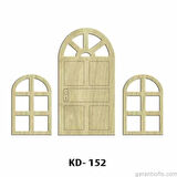 Hobi-Art KD 152 - Kapı Pencere Figürlü Dekoratif Mini Ahşap Obje
