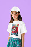 Süper Mario Baskılı Unisex Oyun Çocuk Tişört (1-12 YAŞ)