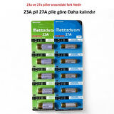 Mettzchrom 23A 12V Alkalin Pil Garaj Bariyer Kepenk Oyuncak Alarm Kumandası Kapı Zili Pili 5 Adet A23 E23A MN21 MS21 L1028 VA23GA