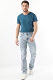 Erkek Dizi Yırtık Jean Pantolon Açık Mavi