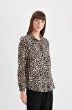 DeFacto Regular Fit Leopar Desenli Uzun Kollu Gömlek I8266AZ24AUBG320