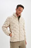 DeFacto Su İtici Şişme Mont Slim Fit Dar Kesim Dik Yaka Fermuarlı Cepli Kapitone D1234AX24WNBG655