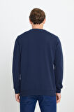 2 İplik Sıcak Tutan Standart Fit Normal Kesim Bisiklet Yaka Ottoman Desenli Sweatshirt