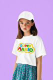 Süper Mario Baskılı Unisex Oyun Çocuk Tişört (1-12 YAŞ)