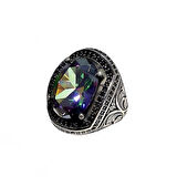 MistikTopaz ve Zirkon Taşlı Gümüş Yüzük 240054317G22Y