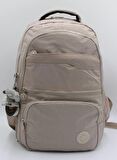 Bevitton Krinkıl Su Geçirmez Kumaş Unisex Bej Renk Sırt ve Okul Çantası / 2400