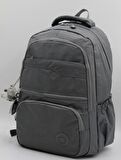 Kırinkıl Su Geçirmez Kumaş Gri Renk Büyük Boy Unisex Okul Sırt Ve Seyahat Çantası // 2400