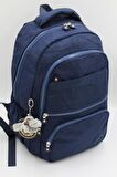 Bevitton Krinkıl Su Geçirmez Kumaş Unisex Lacivert Renk Sırt ve Okul Çantası / 2400