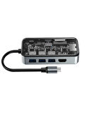 HC-87 Type-c to usb PD 100Watt RJ45 Ethernet USB Çoklayıcı Çevirici USB AUX Mikro Macbook Uyumlu